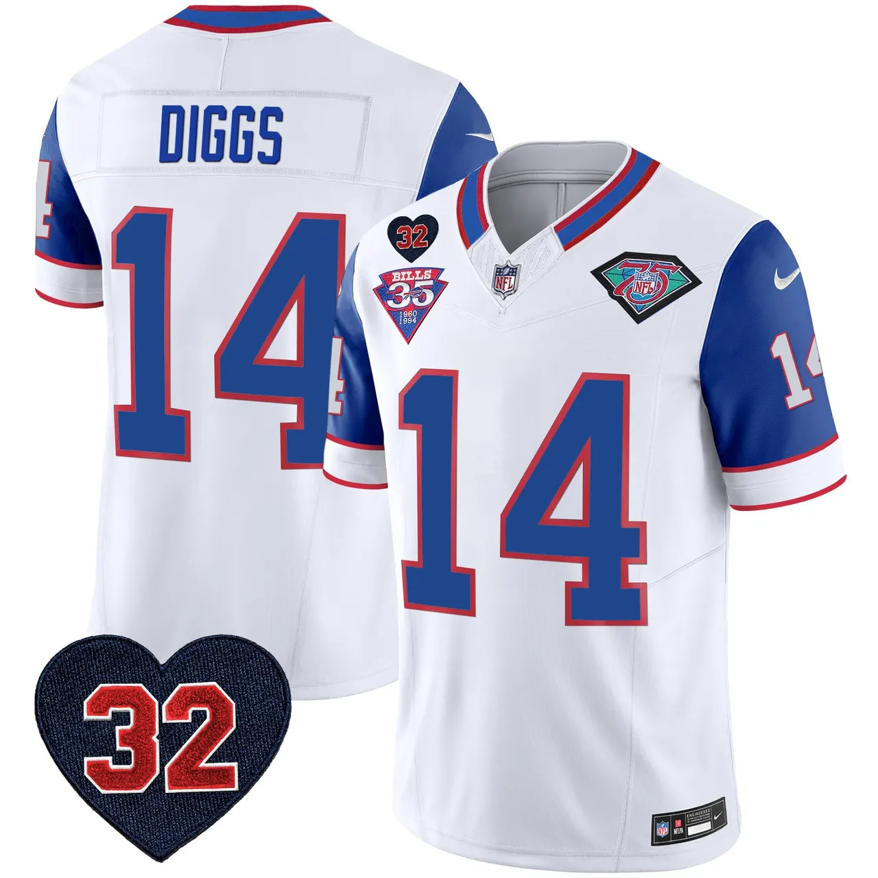 Buffalo Bills Nike 1994 Throwback O.J. Simpson Patch Vapor Limited Stitched Jersey - Image 48