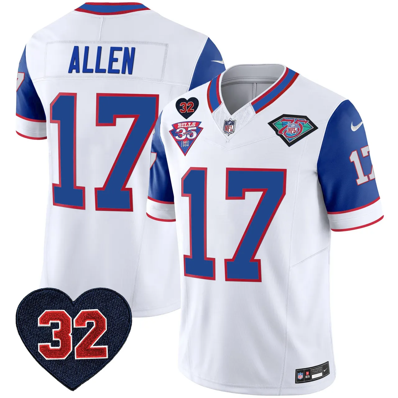 Buffalo Bills Nike 1994 Throwback O.J. Simpson Patch Vapor Limited Stitched Jersey - Image 47