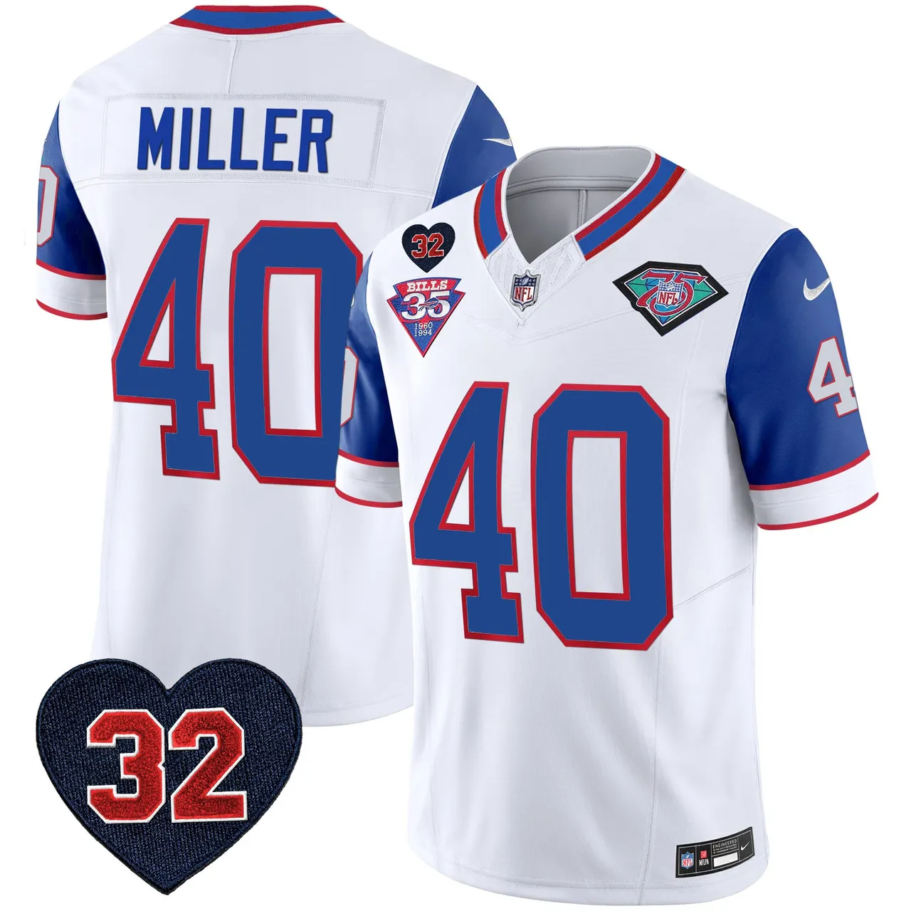 Buffalo Bills Nike 1994 Throwback O.J. Simpson Patch Vapor Limited Stitched Jersey - Image 49