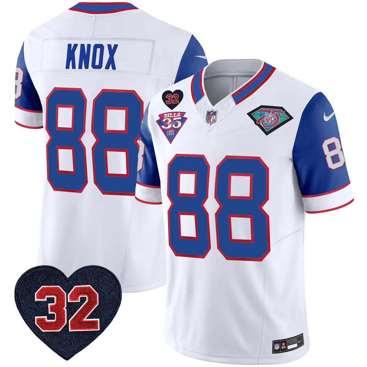 Buffalo Bills Nike 1994 Throwback O.J. Simpson Patch Vapor Limited Stitched Jersey - Image 50