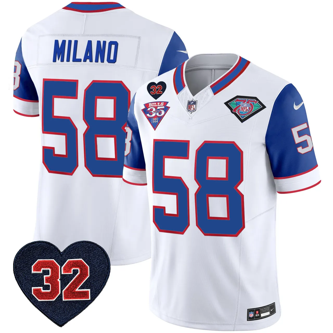 Buffalo Bills Nike 1994 Throwback O.J. Simpson Patch Vapor Limited Stitched Jersey - Image 51