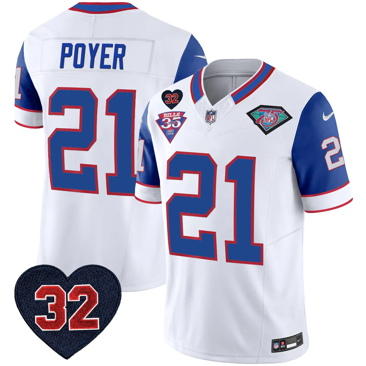 Buffalo Bills Nike 1994 Throwback O.J. Simpson Patch Vapor Limited Stitched Jersey - Image 52