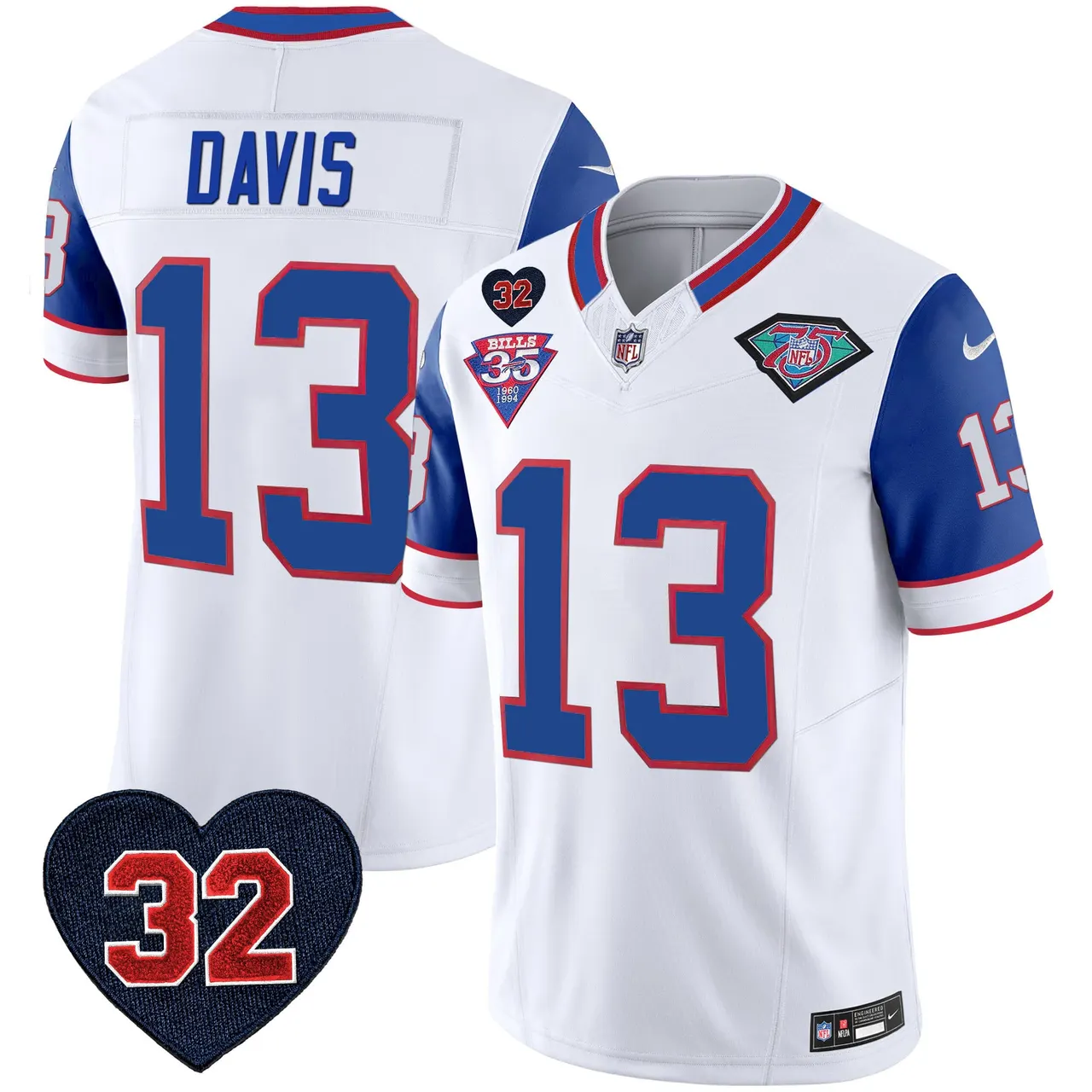 Buffalo Bills Nike 1994 Throwback O.J. Simpson Patch Vapor Limited Stitched Jersey - Image 53