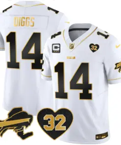 Buffalo Bills Nike O.J. Simpson Patch Gold Vapor Limited Stitched Jersey - Gold - Image 25