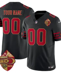 San Francisco 49ers Nike 1996 Throwback 75th Patch Vapor Custom Limited Stitched Jersey - Image 3