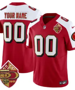 San Francisco 49ers Nike 1996 Throwback 75th Patch Vapor Custom Limited Stitched Jersey - Image 4