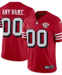 San Francisco 49ers Nike 1996 Throwback 75th Patch Vapor Custom Limited Stitched Jersey - Image 5
