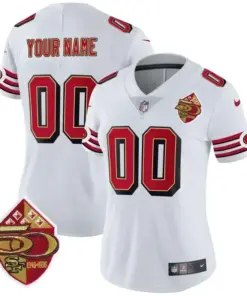 San Francisco 49ers Nike 1996 Throwback 75th Patch Vapor Custom Limited Stitched Jersey - Image 9