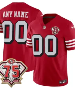 San Francisco 49ers Nike 1996 Throwback 75th Patch Vapor Custom Limited Stitched Jersey - Image 12