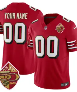 San Francisco 49ers Nike 1996 Throwback 75th Patch Vapor Custom Limited Stitched Jersey