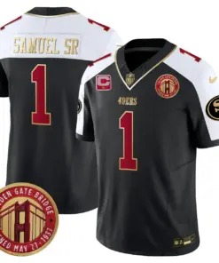 Alternative view of Christian McCaffrey San Francisco 49ers Nike Golden Gate Bridge Patch Vapor Limited Stitched Jersey - Anthracite