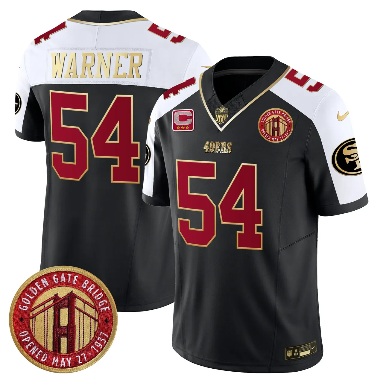 Christian McCaffrey San Francisco 49ers Nike Golden Gate Bridge Patch Vapor Limited Stitched Jersey - Anthracite - Image 5