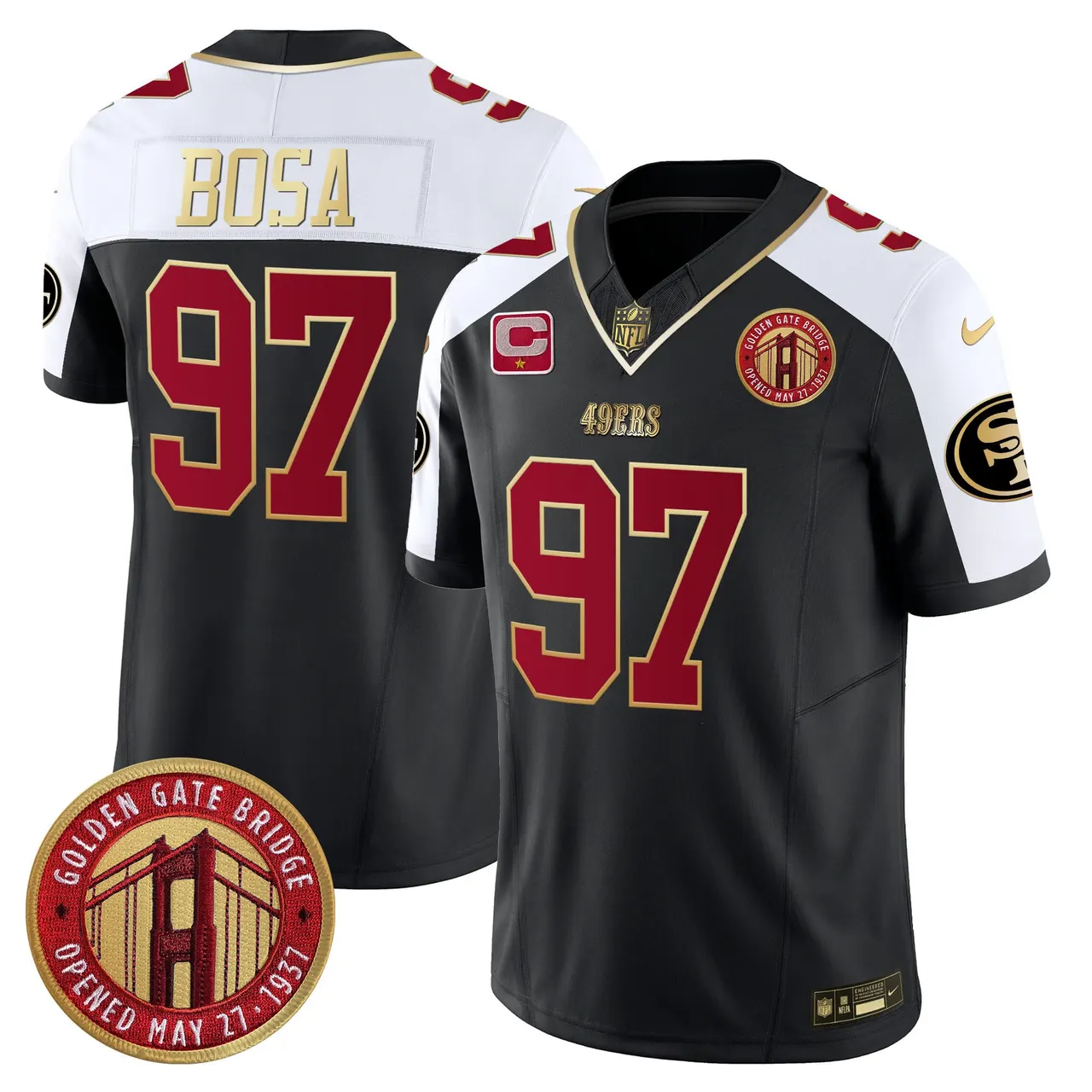 Christian McCaffrey San Francisco 49ers Nike Golden Gate Bridge Patch Vapor Limited Stitched Jersey - Anthracite - Image 7