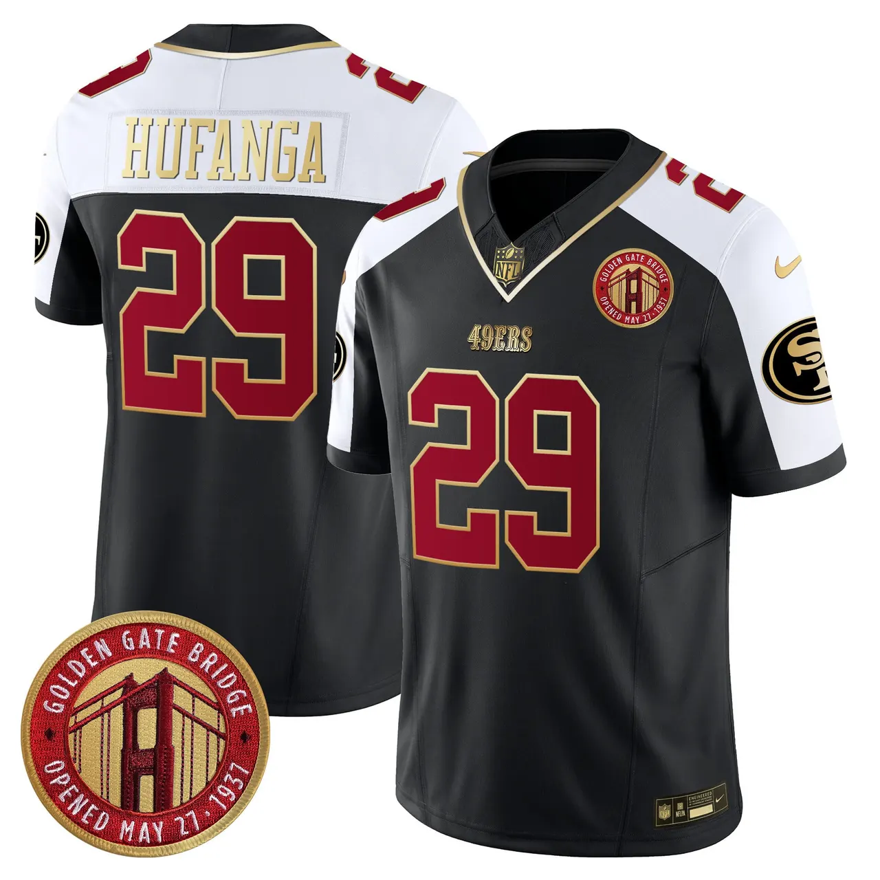 Christian McCaffrey San Francisco 49ers Nike Golden Gate Bridge Patch Vapor Limited Stitched Jersey - Anthracite - Image 10