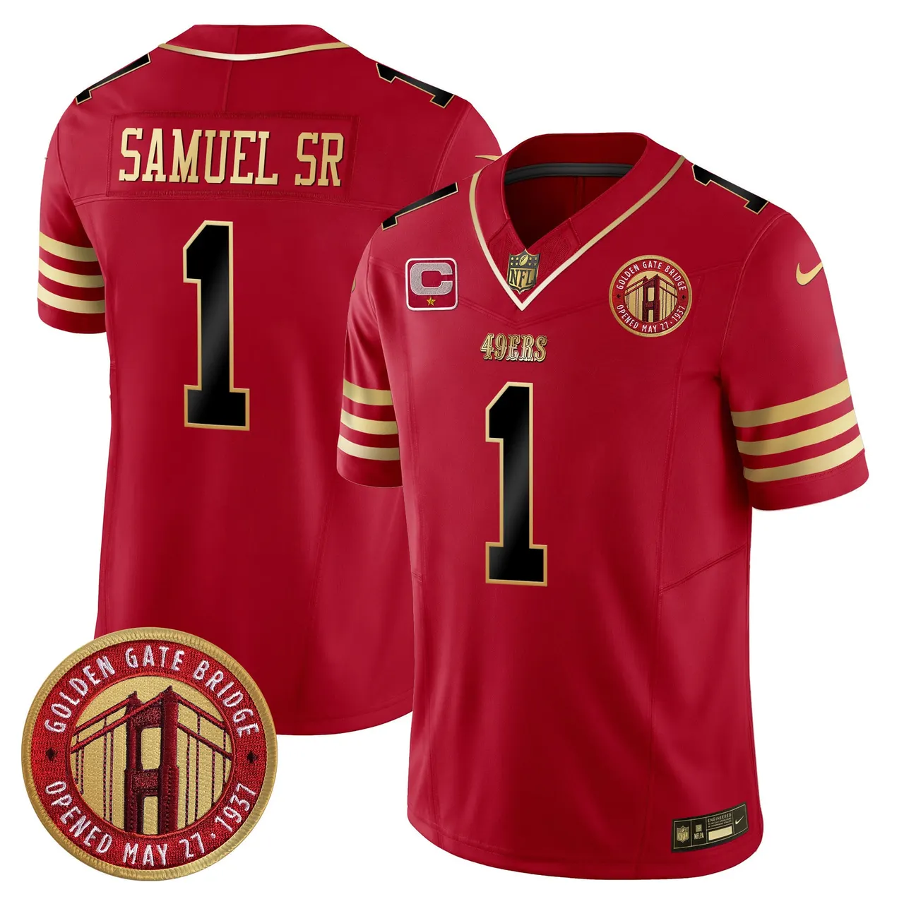 Christian McCaffrey San Francisco 49ers Nike Golden Gate Bridge Patch Vapor Limited Stitched Jersey - Anthracite - Image 12