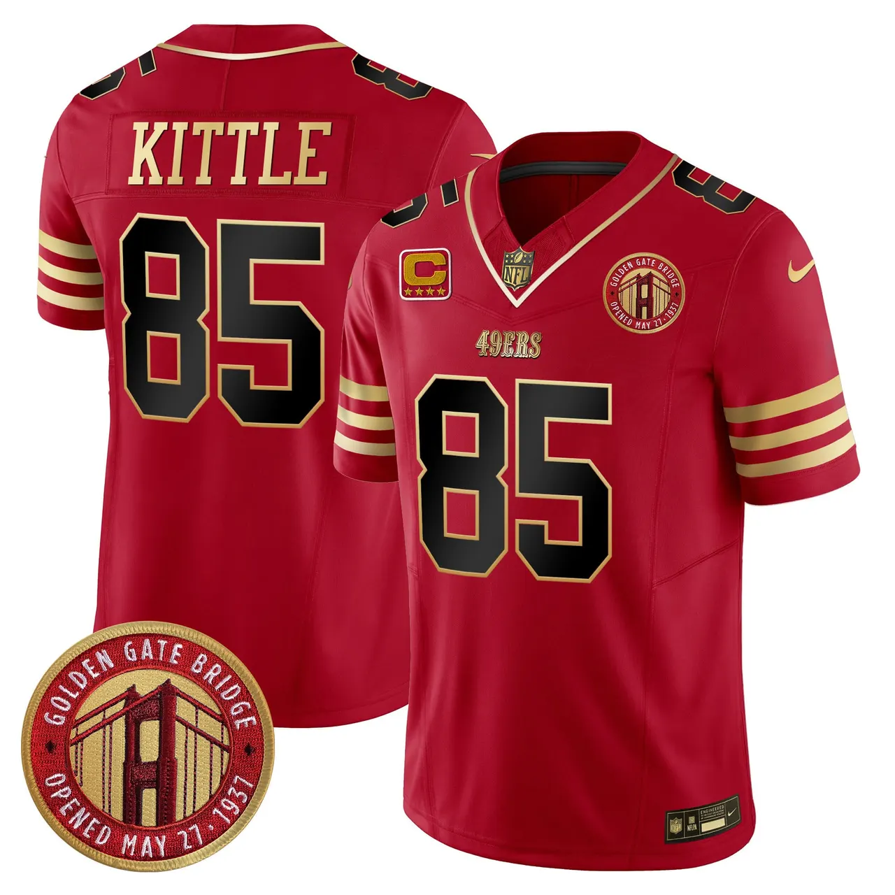 Christian McCaffrey San Francisco 49ers Nike Golden Gate Bridge Patch Vapor Limited Stitched Jersey - Anthracite - Image 14