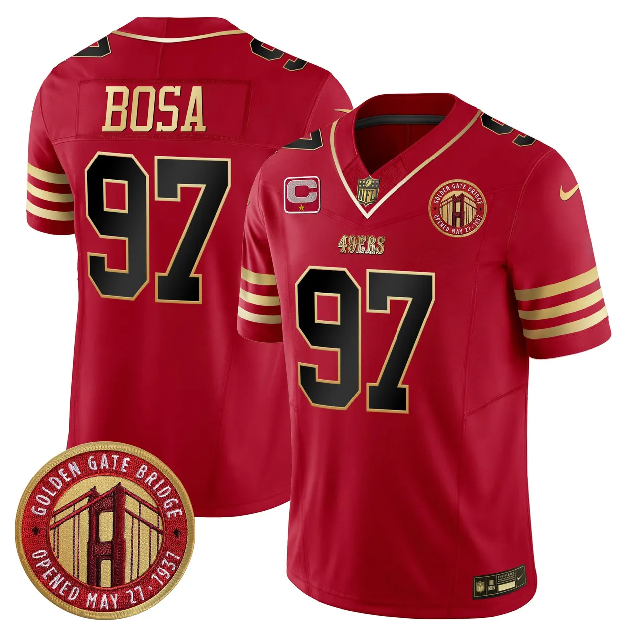 Christian McCaffrey San Francisco 49ers Nike Golden Gate Bridge Patch Vapor Limited Stitched Jersey - Anthracite - Image 17