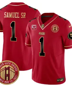 Christian McCaffrey San Francisco 49ers Nike Golden Gate Bridge Patch Vapor Limited Stitched Jersey - Anthracite - Image 22