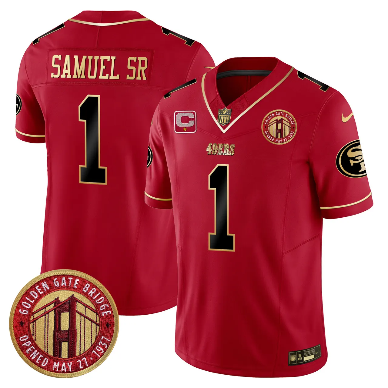 Christian McCaffrey San Francisco 49ers Nike Golden Gate Bridge Patch Vapor Limited Stitched Jersey - Anthracite - Image 22