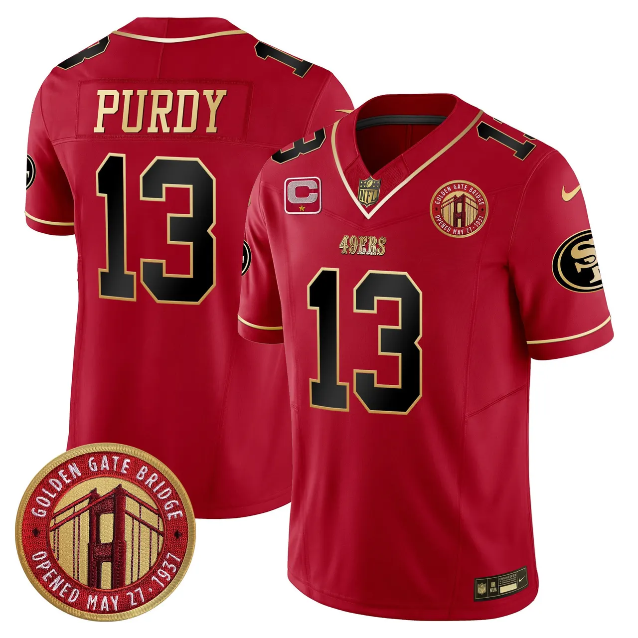 Christian McCaffrey San Francisco 49ers Nike Golden Gate Bridge Patch Vapor Limited Stitched Jersey - Anthracite - Image 23