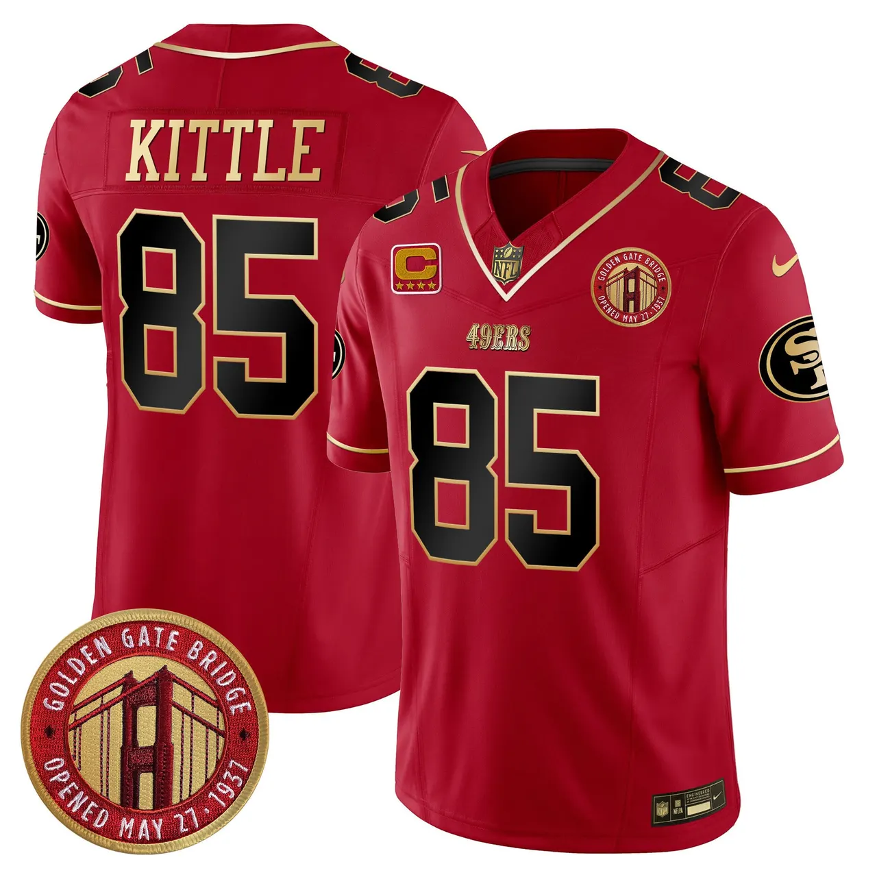 Christian McCaffrey San Francisco 49ers Nike Golden Gate Bridge Patch Vapor Limited Stitched Jersey - Anthracite - Image 24