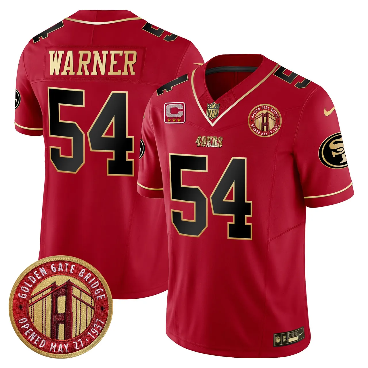 Christian McCaffrey San Francisco 49ers Nike Golden Gate Bridge Patch Vapor Limited Stitched Jersey - Anthracite - Image 25