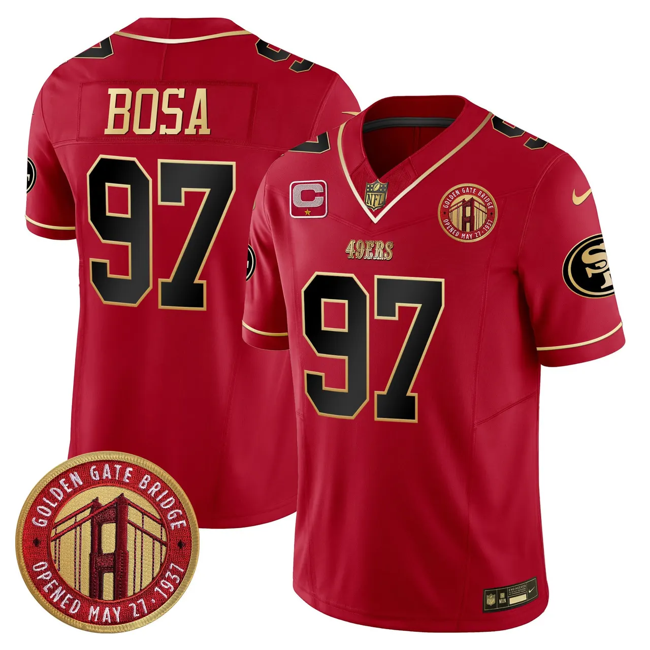 Christian McCaffrey San Francisco 49ers Nike Golden Gate Bridge Patch Vapor Limited Stitched Jersey - Anthracite - Image 27