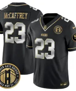 Christian McCaffrey San Francisco 49ers Nike Golden Gate Bridge Patch Vapor Limited Stitched Jersey - Anthracite - Image 31