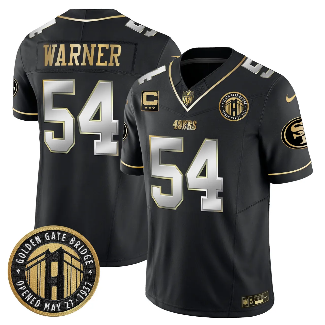 Christian McCaffrey San Francisco 49ers Nike Golden Gate Bridge Patch Vapor Limited Stitched Jersey - Anthracite - Image 35