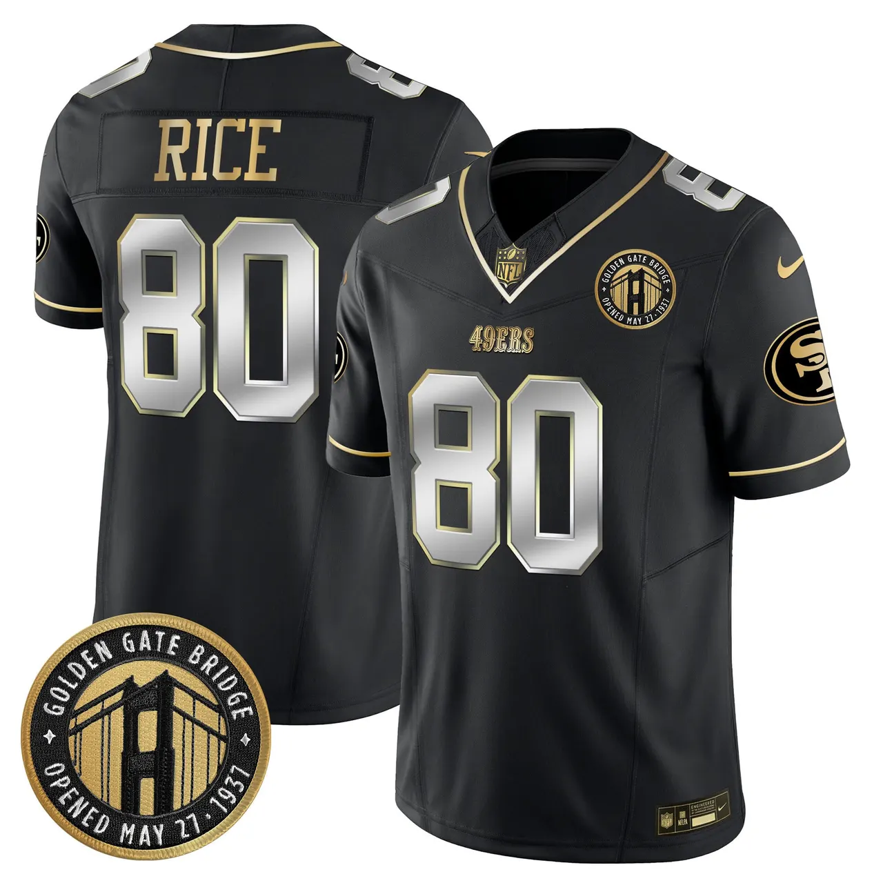 Christian McCaffrey San Francisco 49ers Nike Golden Gate Bridge Patch Vapor Limited Stitched Jersey - Anthracite - Image 36