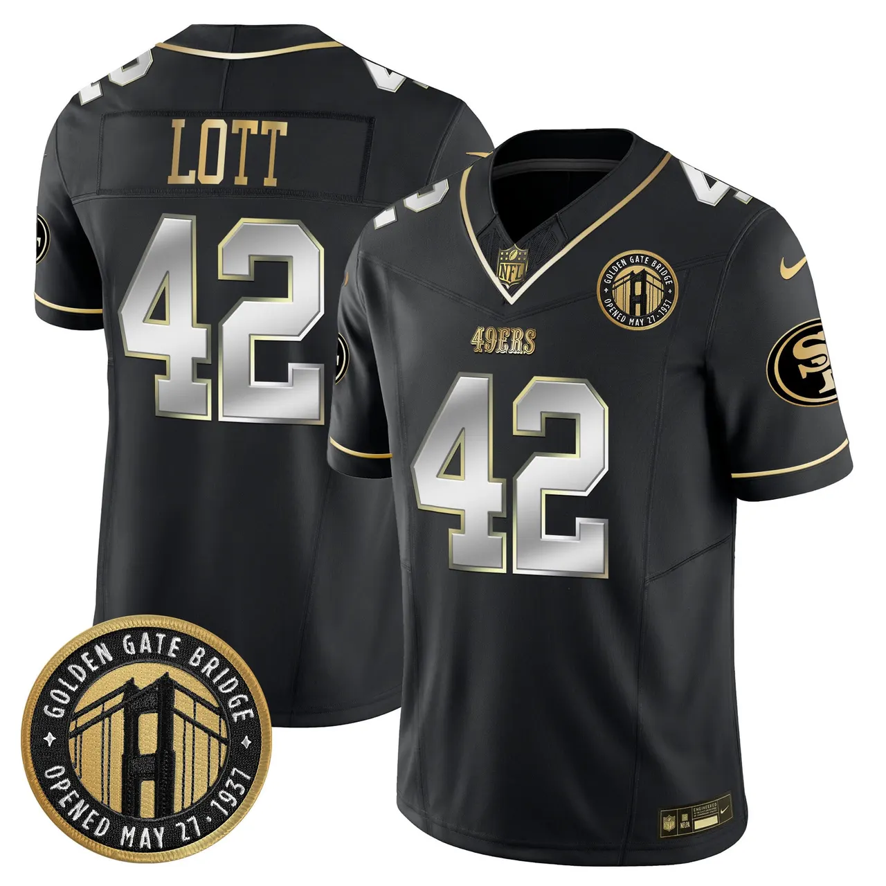 Christian McCaffrey San Francisco 49ers Nike Golden Gate Bridge Patch Vapor Limited Stitched Jersey - Anthracite - Image 39