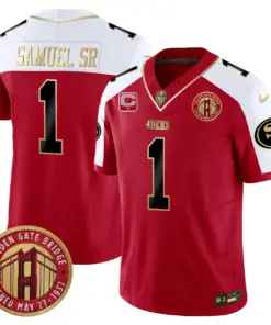 Christian McCaffrey San Francisco 49ers Nike Golden Gate Bridge Patch Vapor Limited Stitched Jersey - Anthracite - Image 42