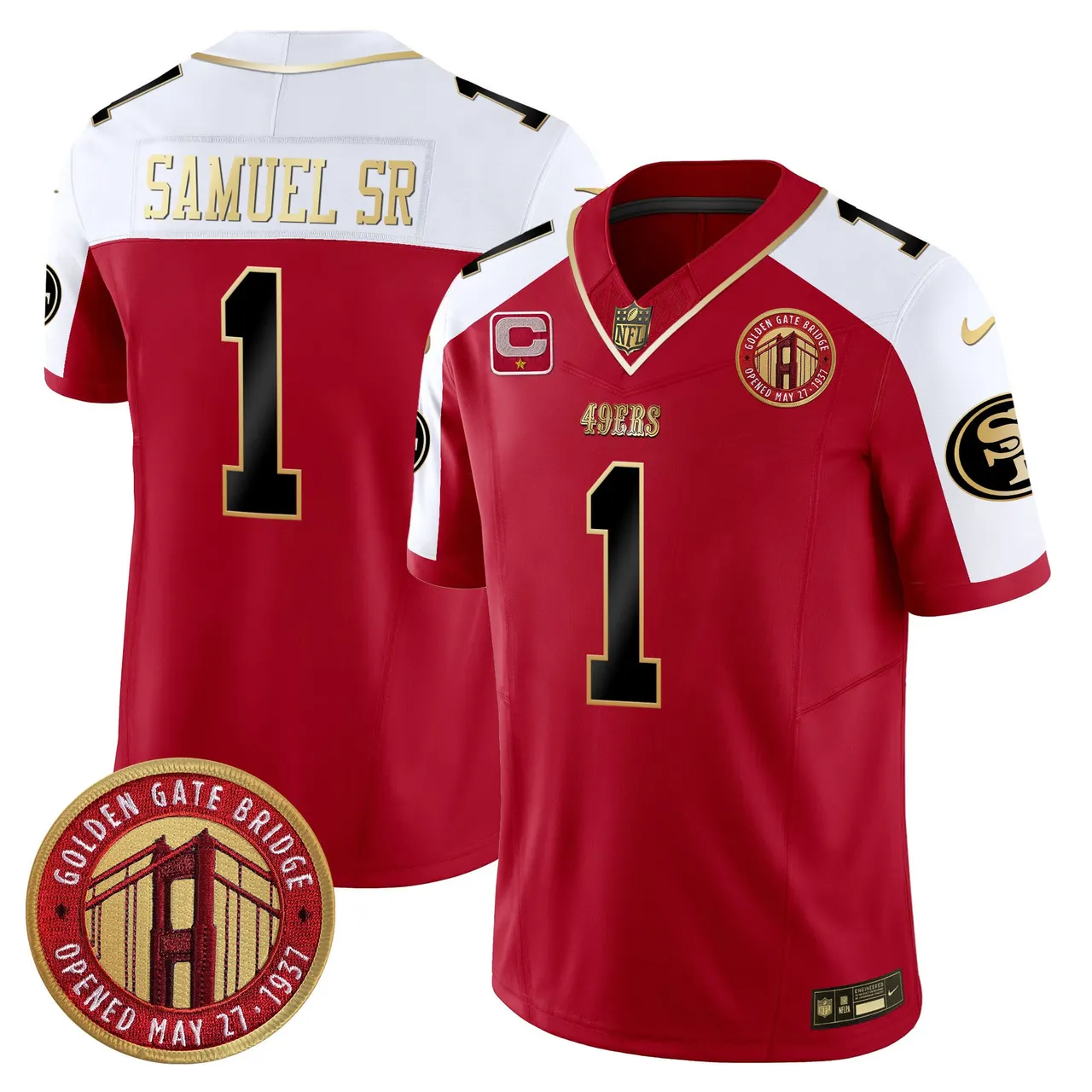Christian McCaffrey San Francisco 49ers Nike Golden Gate Bridge Patch Vapor Limited Stitched Jersey - Anthracite - Image 42