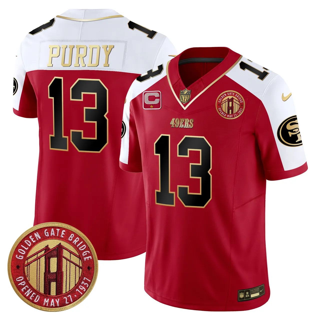 Christian McCaffrey San Francisco 49ers Nike Golden Gate Bridge Patch Vapor Limited Stitched Jersey - Anthracite - Image 43