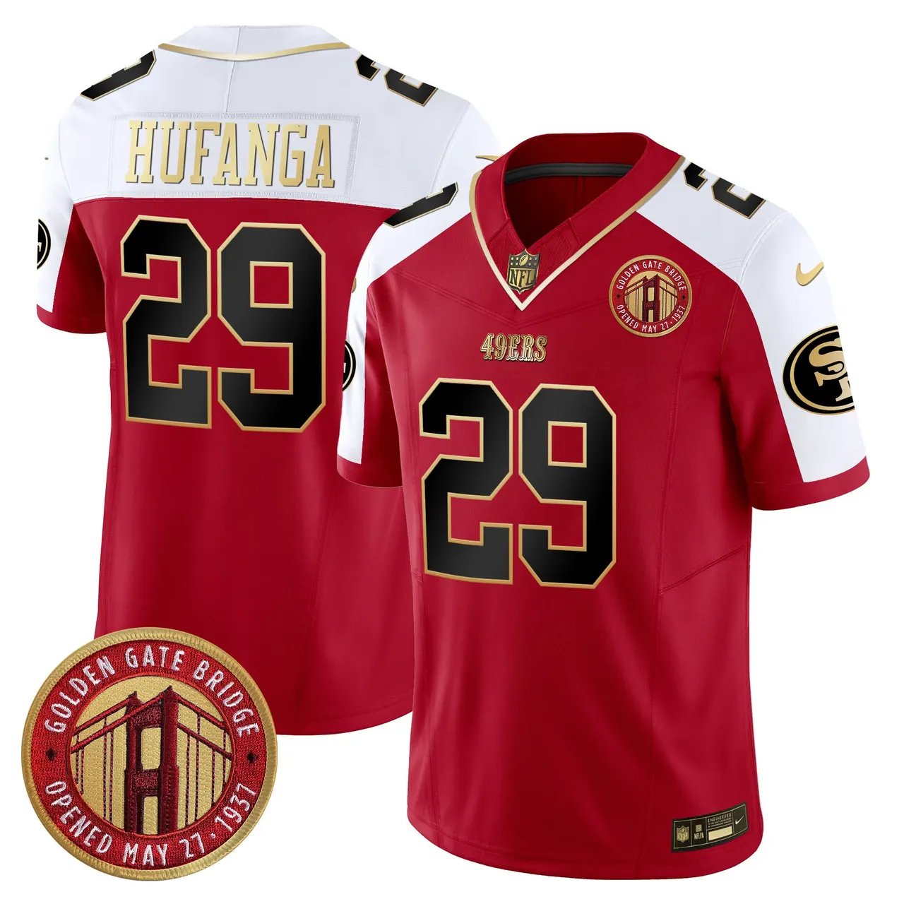 Christian McCaffrey San Francisco 49ers Nike Golden Gate Bridge Patch Vapor Limited Stitched Jersey - Anthracite - Image 50