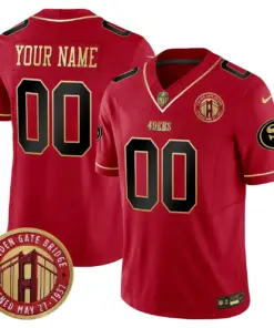 San Francisco 49ers Nike Golden Gate Bridge Patch Vapor Custom Limited Stitched Jersey - Anthracite - Image 3