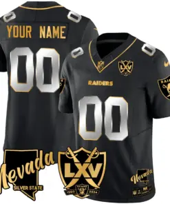 Las Vegas Raiders Nike 2024 65th Anniversary Vapor Custom Limited Stitched Jersey - White - Image 4