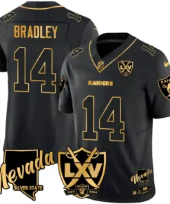 Las Vegas Raiders Nike 2024 65th Anniversary Vapor Limited Stitched Jersey - Black - Image 3