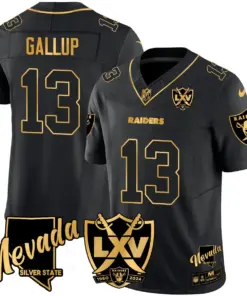 Las Vegas Raiders Nike 2024 65th Anniversary Vapor Limited Stitched Jersey - Black - Image 10