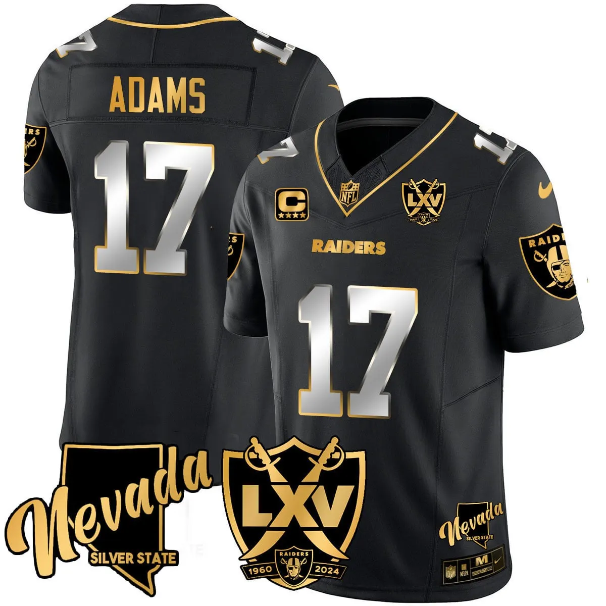 Las Vegas Raiders Nike 2024 65th Anniversary Vapor Limited Stitched Jersey - Black - Image 12