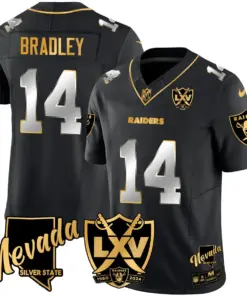 Las Vegas Raiders Nike 2024 65th Anniversary Vapor Limited Stitched Jersey - Black - Image 14