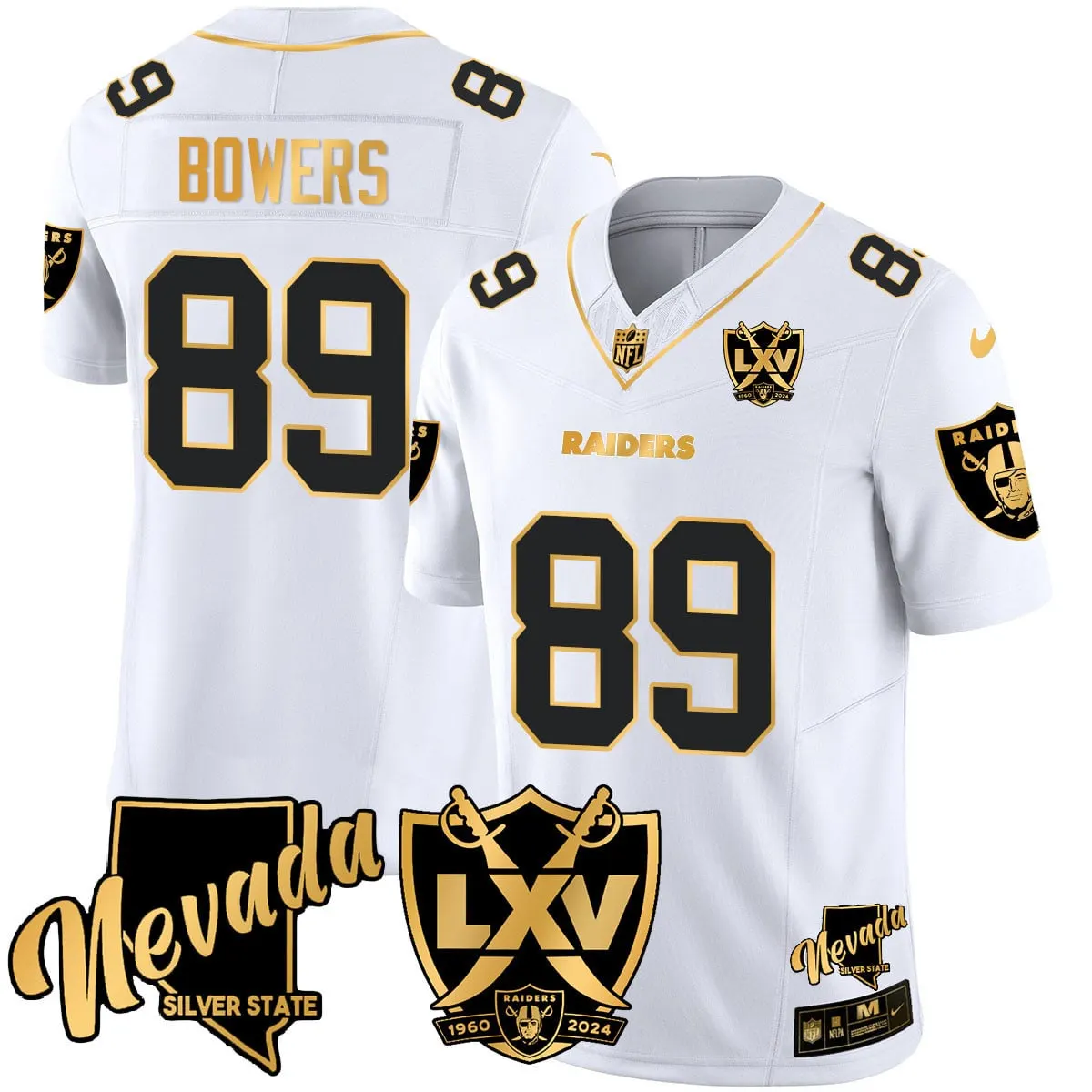 Las Vegas Raiders Nike 2024 65th Anniversary Vapor Limited Stitched Jersey - Black - Image 18