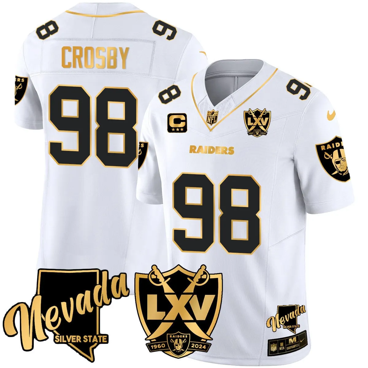 Las Vegas Raiders Nike 2024 65th Anniversary Vapor Limited Stitched Jersey - Black - Image 21