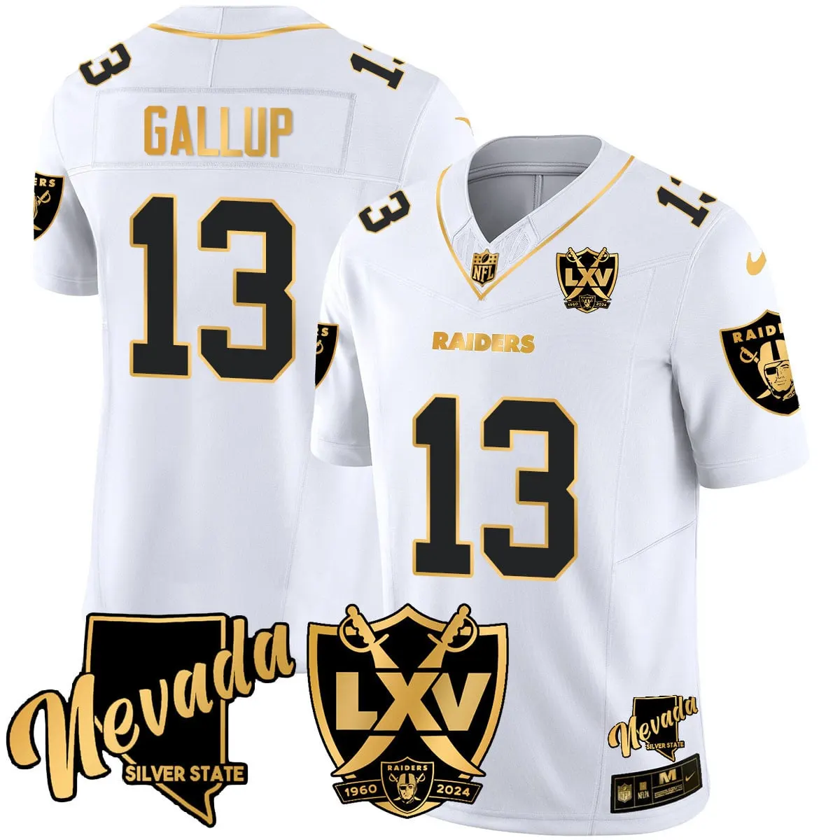 Las Vegas Raiders Nike 2024 65th Anniversary Vapor Limited Stitched Jersey - Black - Image 22
