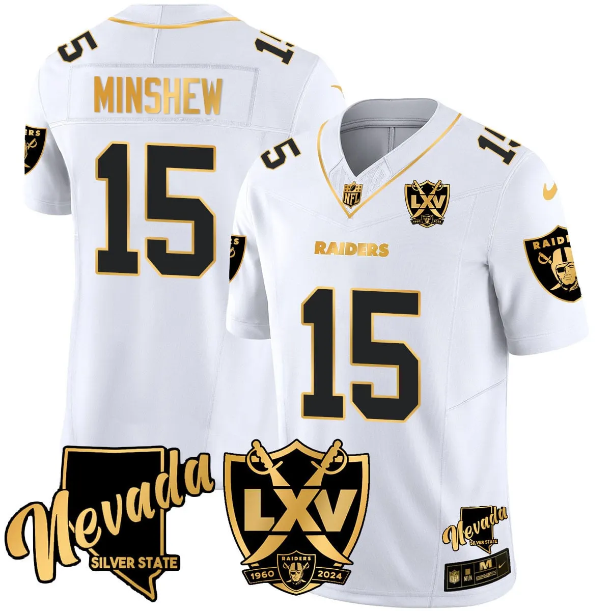 Las Vegas Raiders Nike 2024 65th Anniversary Vapor Limited Stitched Jersey - Black - Image 23