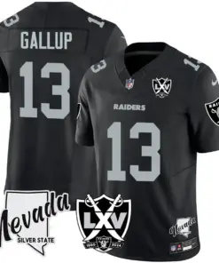 Alternative view of Las Vegas Raiders Nike Women's 2024 65th Anniversary Vapor Limited Stitched Jersey - Black