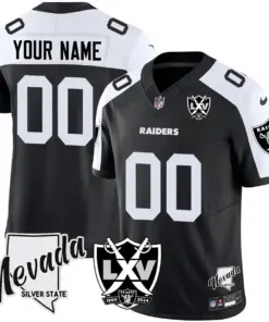 Las Vegas Raiders Nike 2024 65th Anniversary Vapor Custom Limited Stitched Jersey - Black