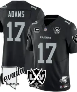 Las Vegas Raiders Nike 2024 65th Anniversary Vapor Limited Stitched Jersey - Silver - Image 4