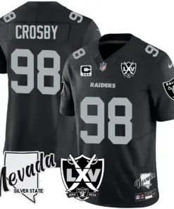 Las Vegas Raiders Nike 2024 65th Anniversary Vapor Limited Stitched Jersey - Silver - Image 7