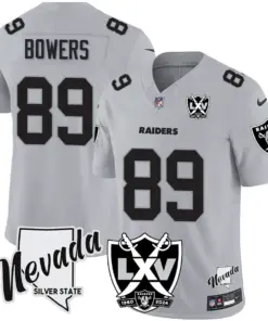 Las Vegas Raiders Nike 2024 65th Anniversary Vapor Limited Stitched Jersey - Silver - Image 15